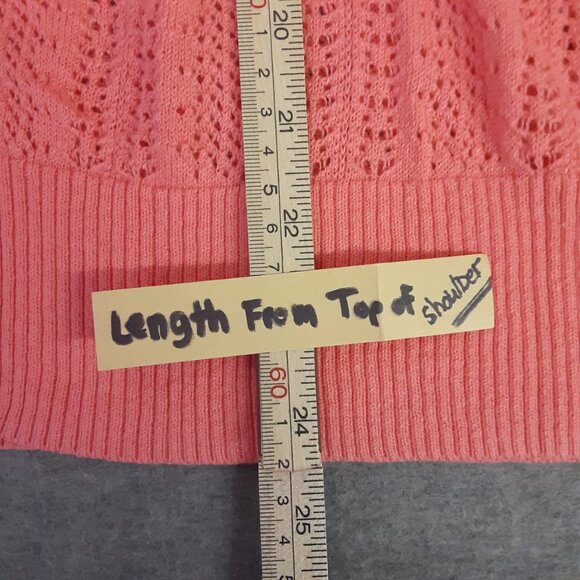 Willie Smith Sweater Size Large Long Sleeve Button-up Cotton & Linen Coral Color - Picture 5 of 8